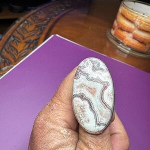Mexican Laguna Lace 925 Silver Plated Gemstone Handmade Ring US 8